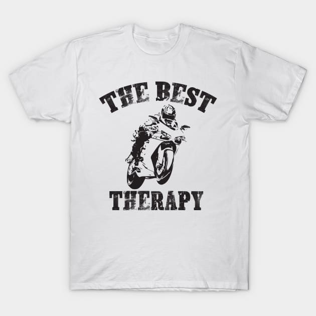 Motocross Bike Motorcycle Best Therapy T-Shirt by Little Treasures